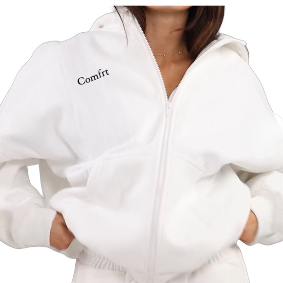 Comfrt Jackets & Blazers - Comfrt *NEW* Cloud Zip Hoodie White Unisex Sizing